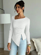Asymmetric Long Sleeve Top