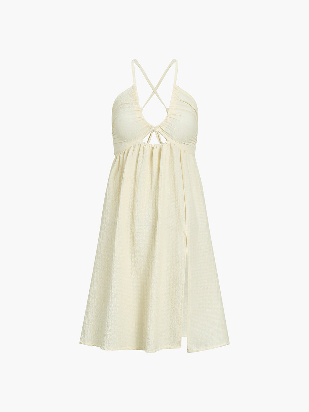 Backless Crisscross Midi Dress with Split Hem