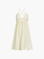 Backless Crisscross Midi Dress with Split Hem