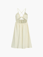 Backless Crisscross Midi Dress with Split Hem