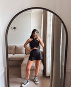 Backless Halter Corset Crop Top