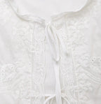 Blouse with Embroidered Lace Trim