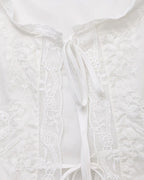 Blouse with Embroidered Lace Trim