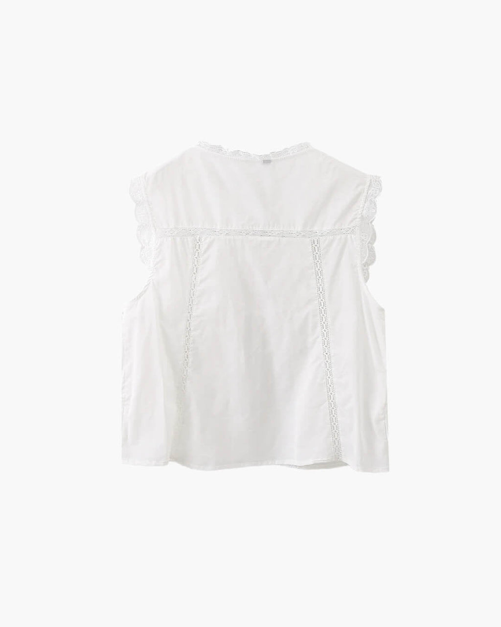 Blouse with Embroidered Lace Trim