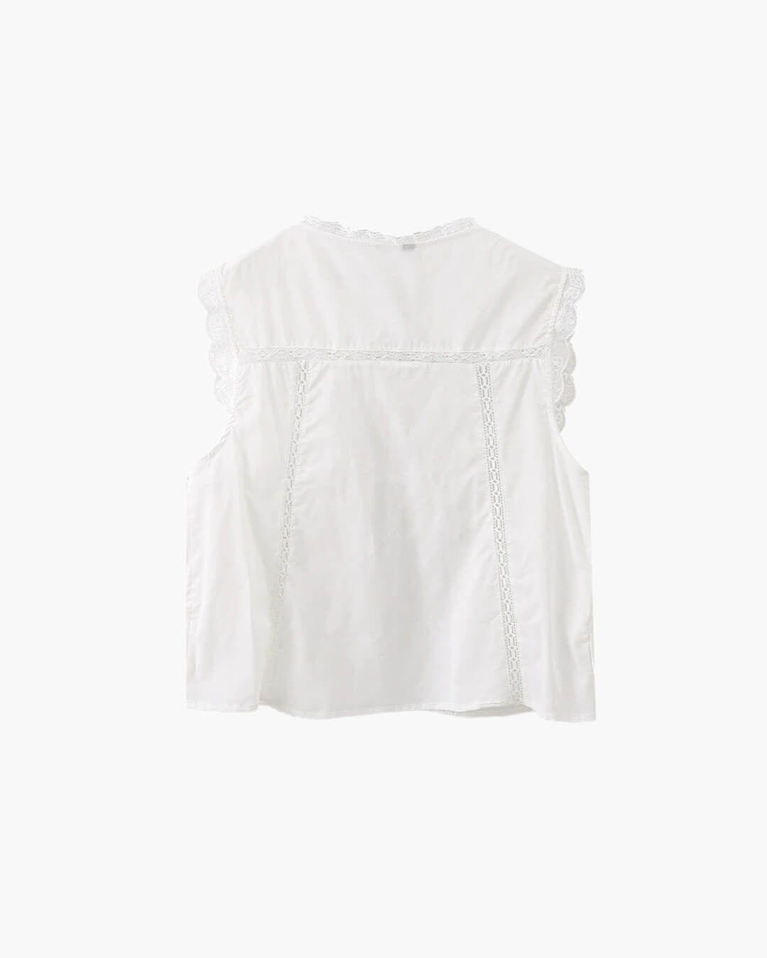 Blouse with Embroidered Lace Trim