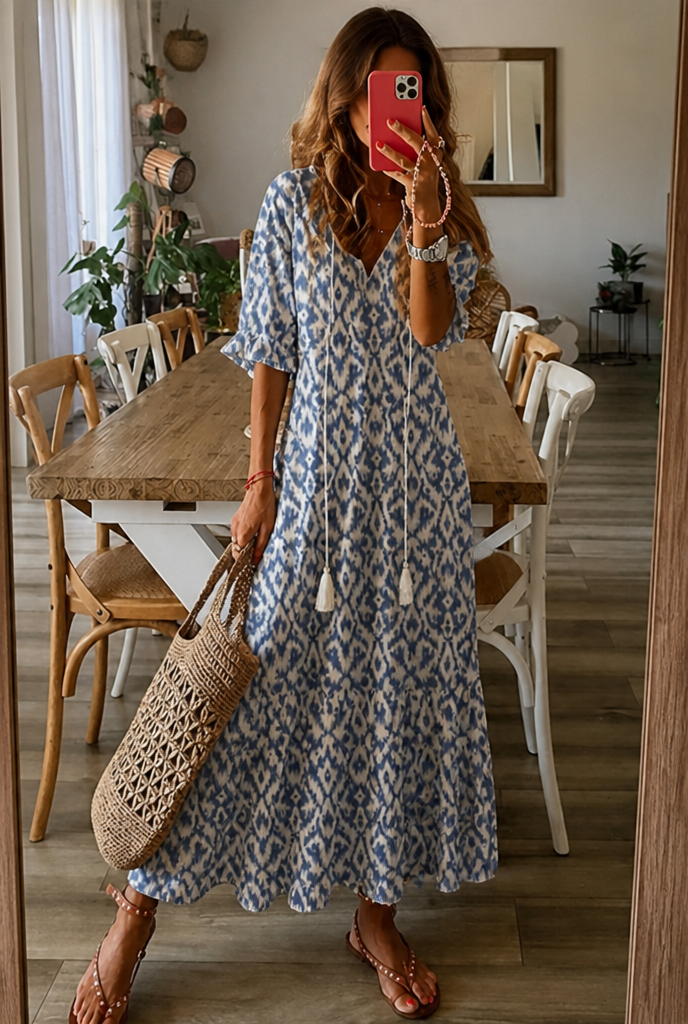 Floral V-Neck Flowy Maxi Dress
