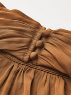 Satin Halter Draped Sleeveless Blouse