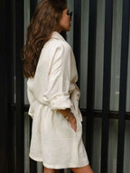 Cotton Button Down Shirt and Shorts Co-ord Set