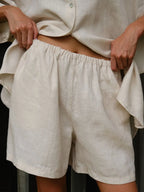 Cotton Button Down Shirt and Shorts Co-ord Set