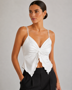 Crisscross Twist Front Backless Sleeveless Crop Top