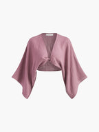 Cropped Blouse with Tie Front