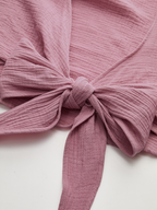 Cropped Blouse with Tie Front