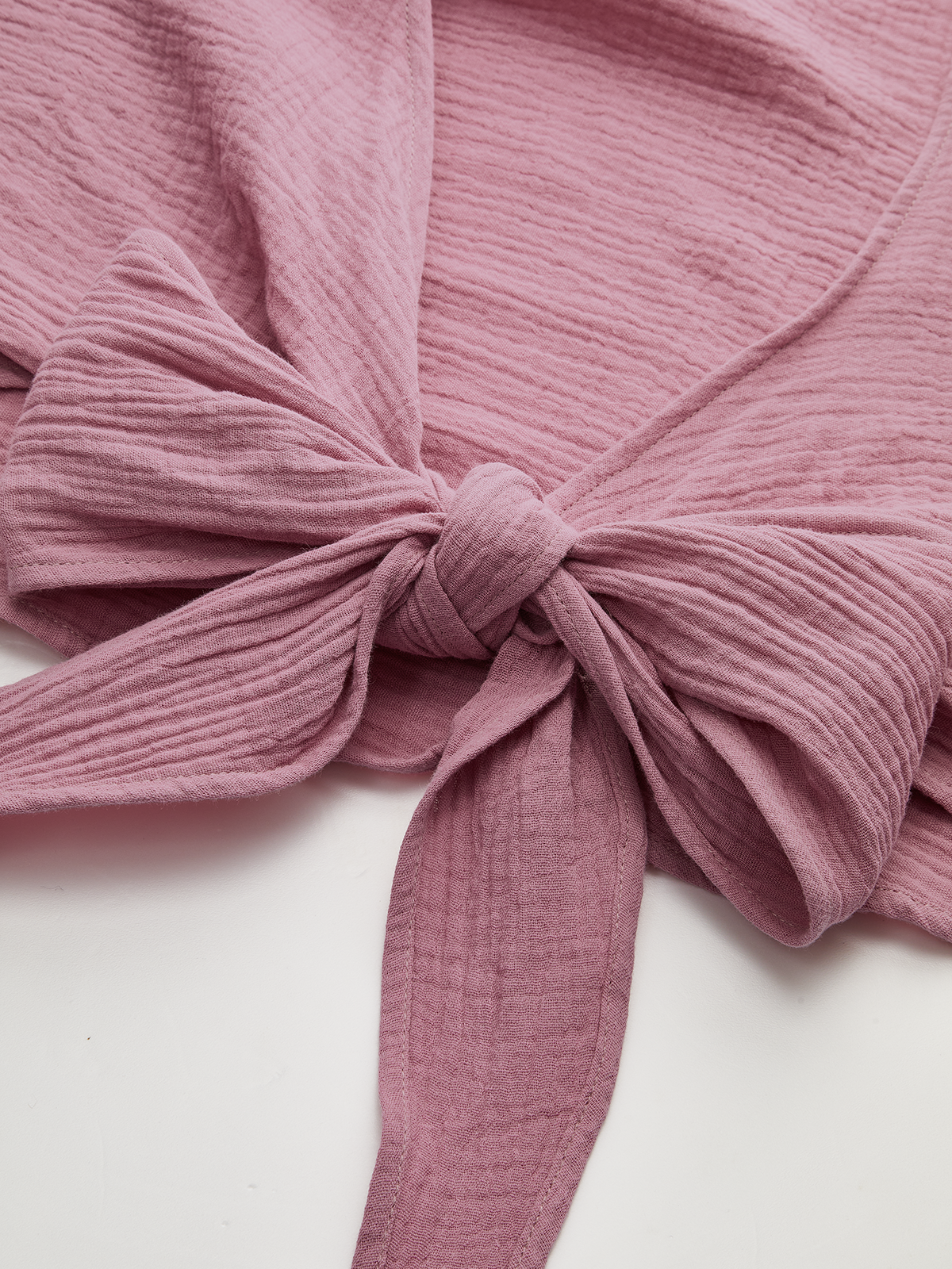 Cropped Blouse with Tie Front