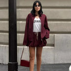 Cropped Jacket and Lantern Mini Skirt Co-ord Set
