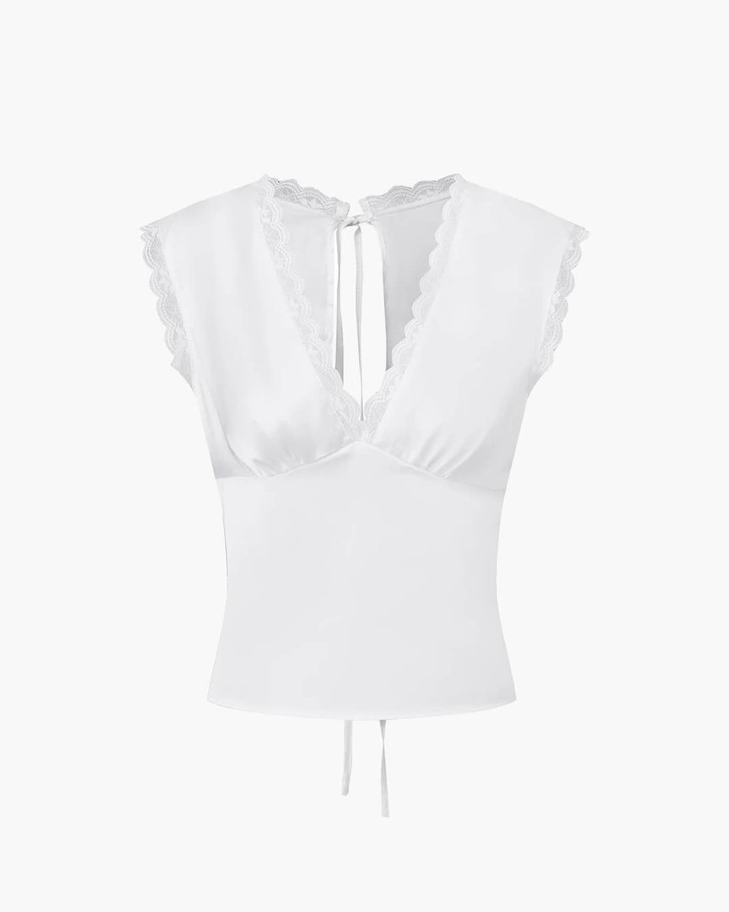 Deep V-Neck Satin Top