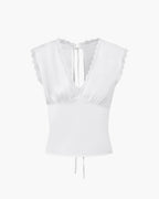 Deep V-Neck Satin Top