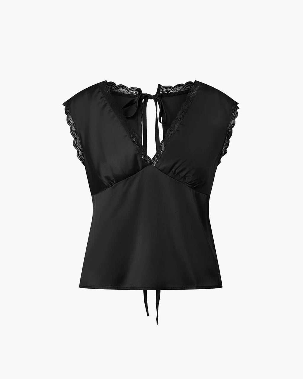 Deep V-Neck Satin Top