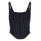 Denim Bustier Corset Halter Top
