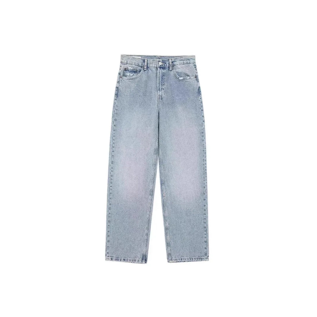 Distressed High-Waist Denim Jeans