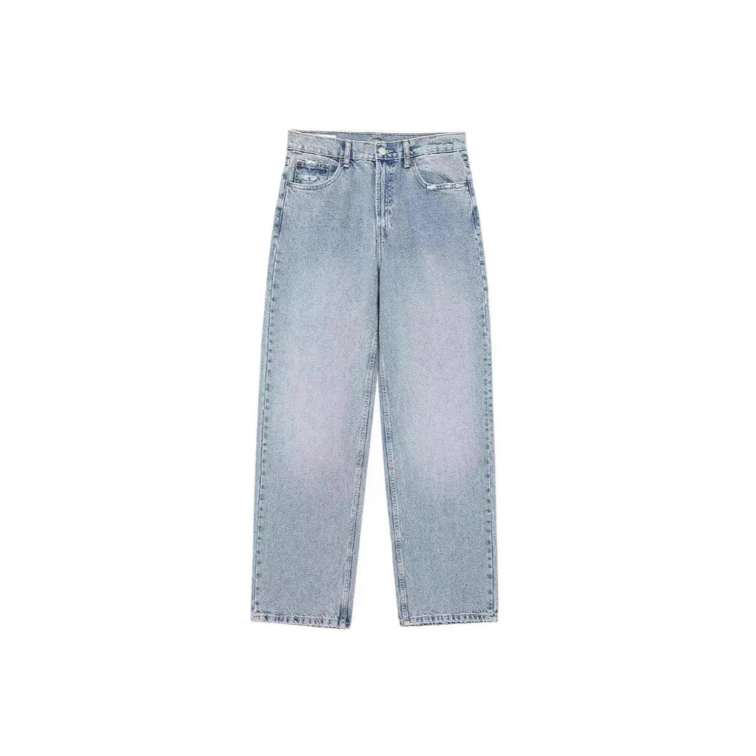 Distressed High-Waist Denim Jeans
