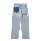 Distressed High-Waist Denim Jeans