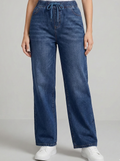 Elastic Waist Denim Trousers
