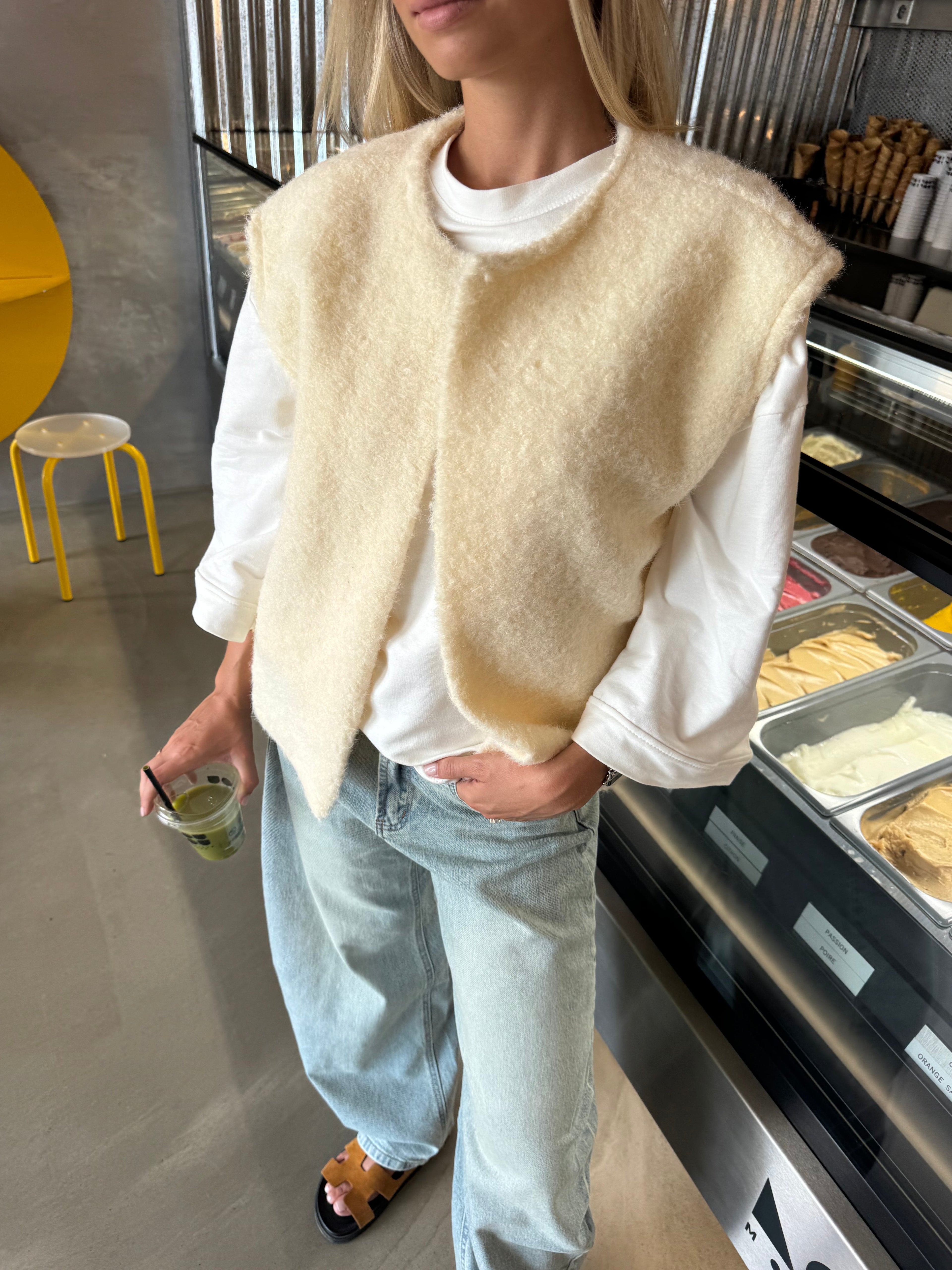 Faux Shearling Sleeveless Vest