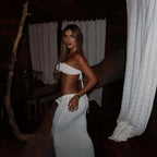 Floral Patchwork Knit Tube Top and Maxi Skirt Co-ord Set