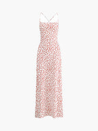 Floral Print Crisscross Strappy Maxi Dress