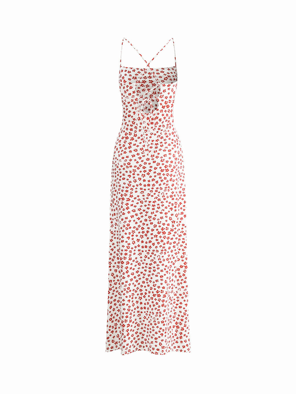 Floral Print Crisscross Strappy Maxi Dress