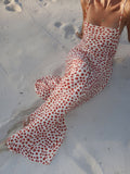 Floral Print Crisscross Strappy Maxi Dress