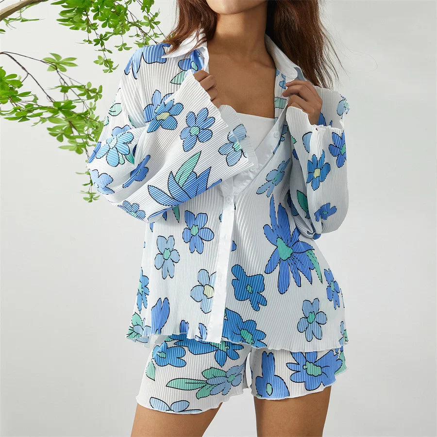 Floral Print Shirt and Shorts Co-ord Set