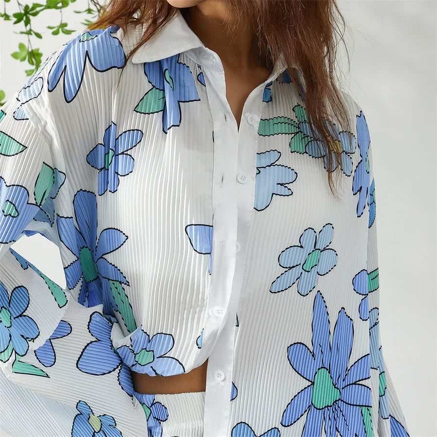 Floral Print Shirt and Shorts Co-ord Set