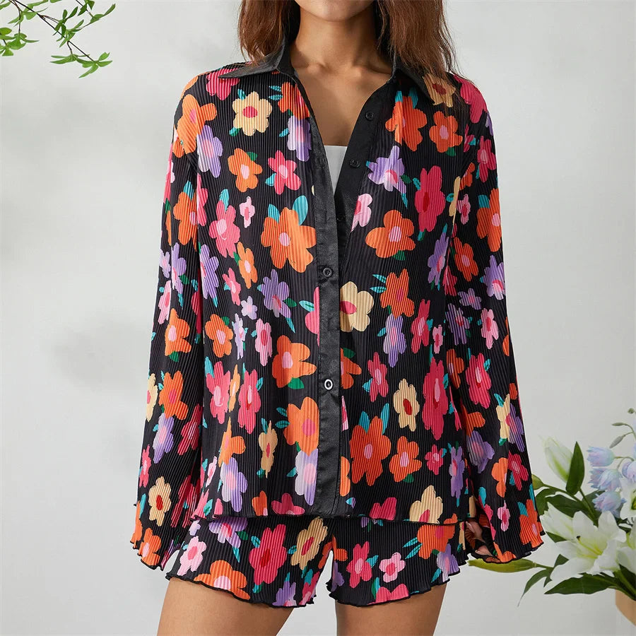 Floral Print Shirt and Shorts Co-ord Set