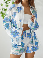 Floral Print Shirt and Shorts Co-ord Set
