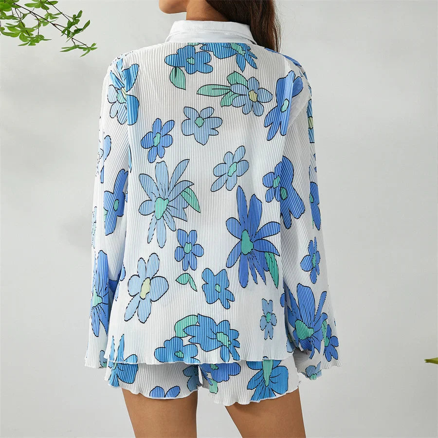Floral Print Shirt and Shorts Co-ord Set