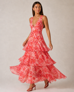 Floral Ruffle Tiered Midi Dress