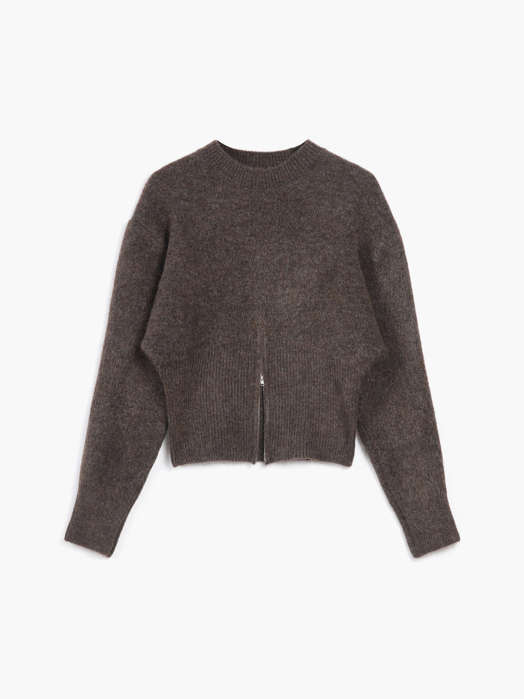 Half Zip Fuzzy Knit Sweater