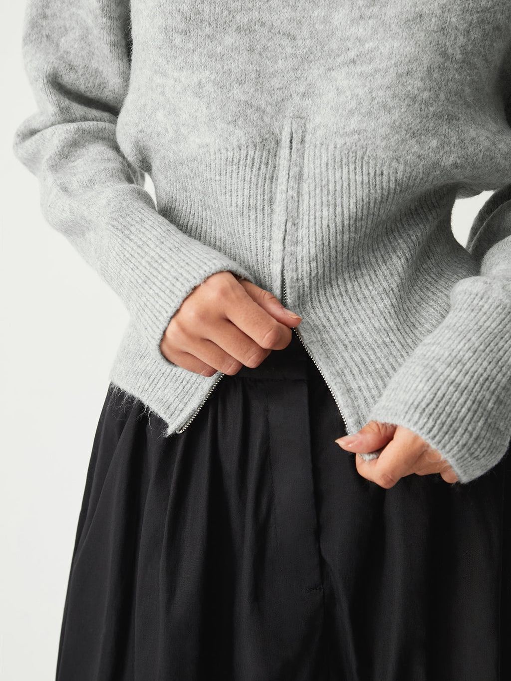 Half Zip Fuzzy Knit Sweater