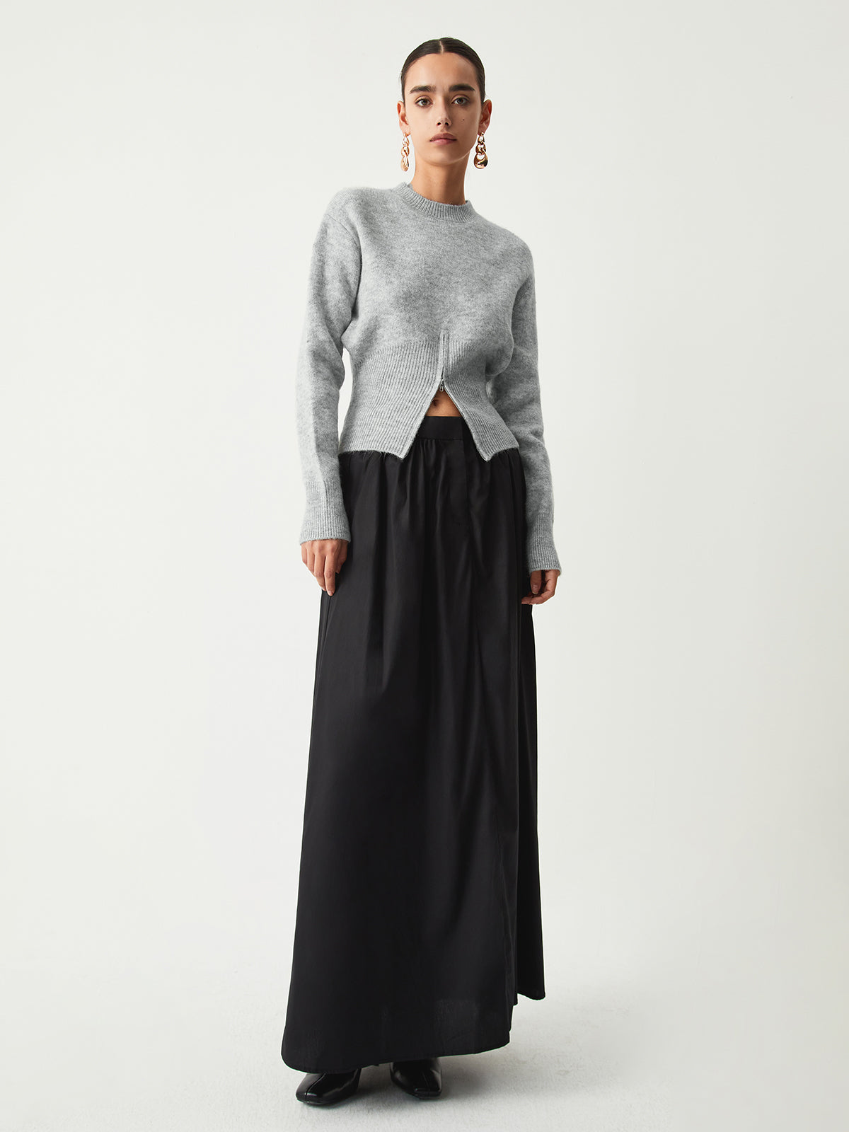Half Zip Fuzzy Knit Sweater