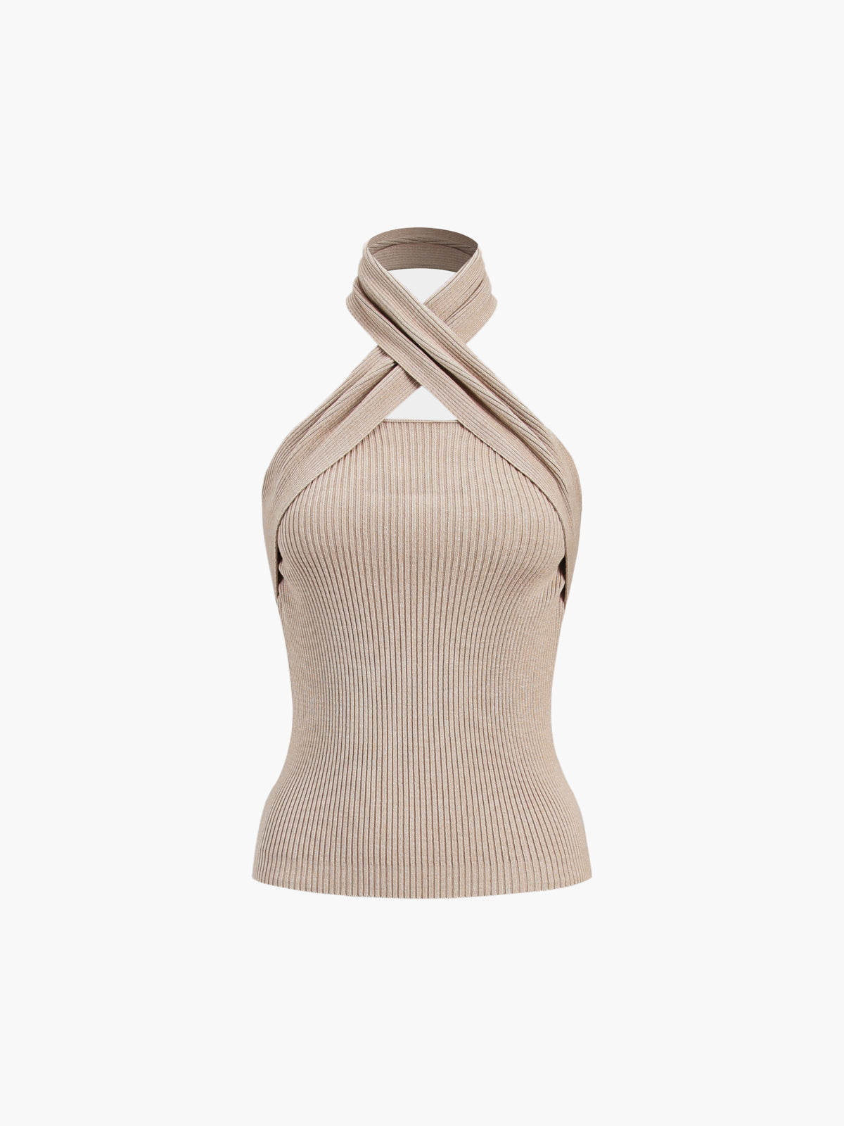 Halter Ribbed Knit Top