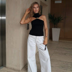 Halter Top with Gold Accent Detail