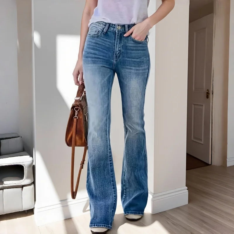 High-Waist Flared Jeans