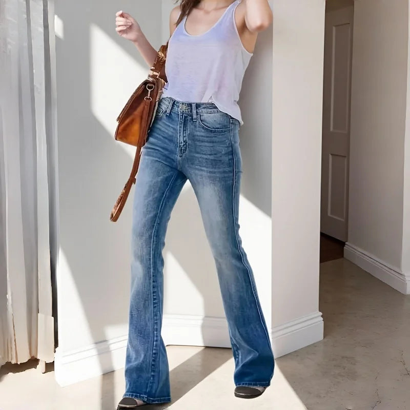 High-Waist Flared Jeans