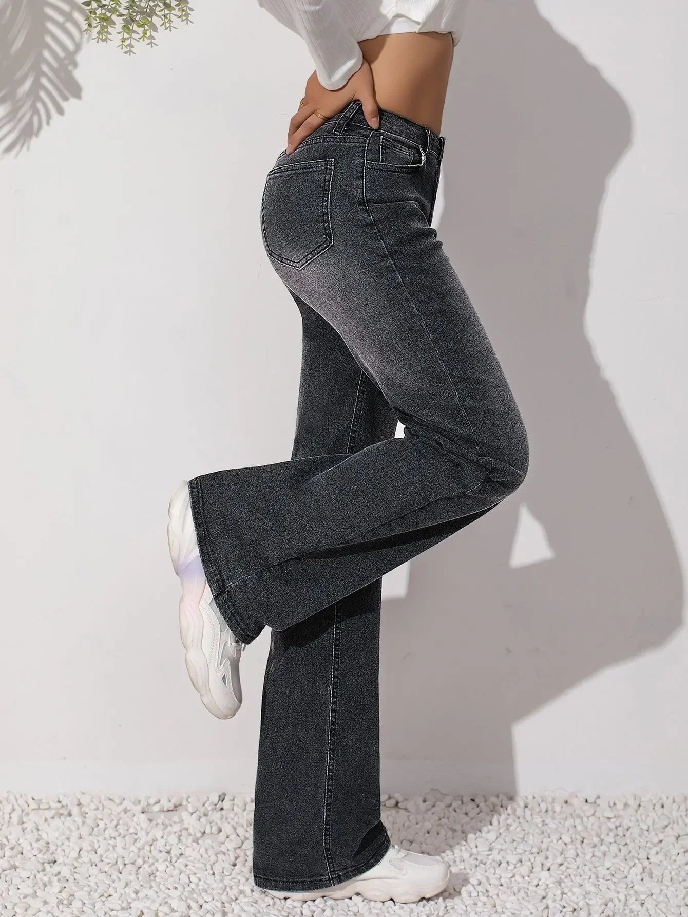 High-Waist Straight-Leg Jeans