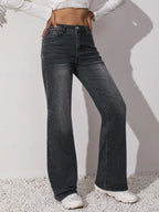 High-Waist Straight-Leg Jeans