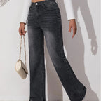 High-Waist Straight-Leg Jeans