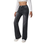 High-Waist Straight-Leg Jeans