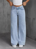 High-Waist Wide-Leg Light Wash Jeans