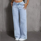 High-Waist Wide-Leg Light Wash Jeans